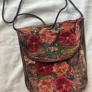Colorful embroidered cloth bag